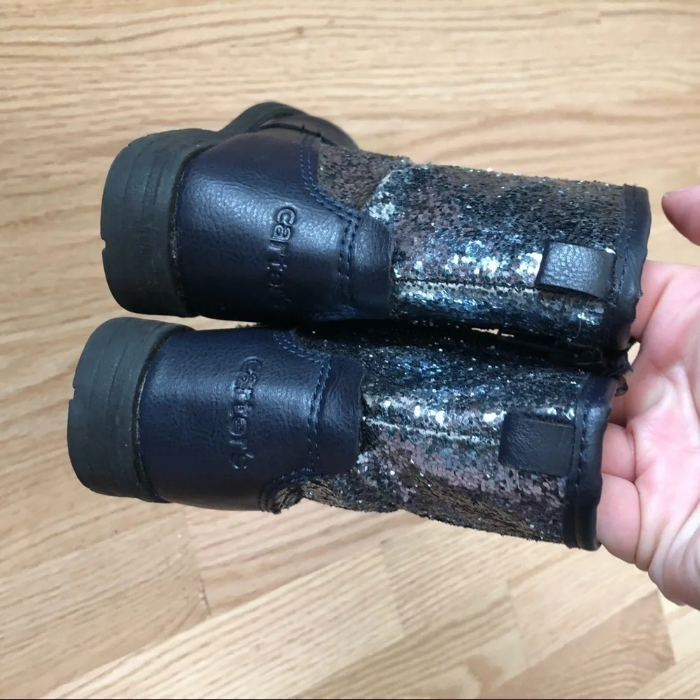 Carter’s Navy Blue Sequin Ankle Boots Sz 6